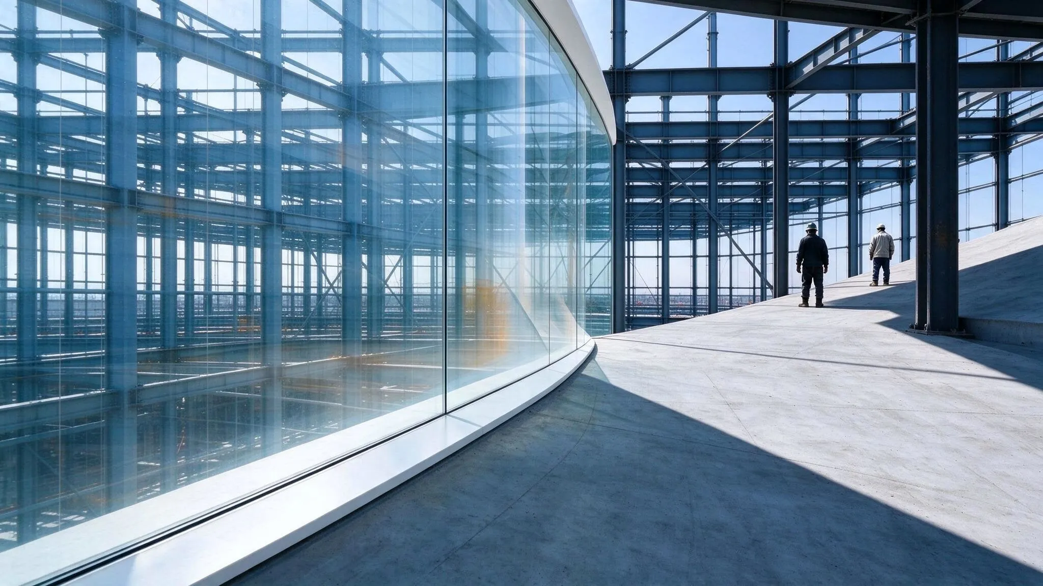 Moderne Glasfassade und Stahlarchitektur im Business Park Horw